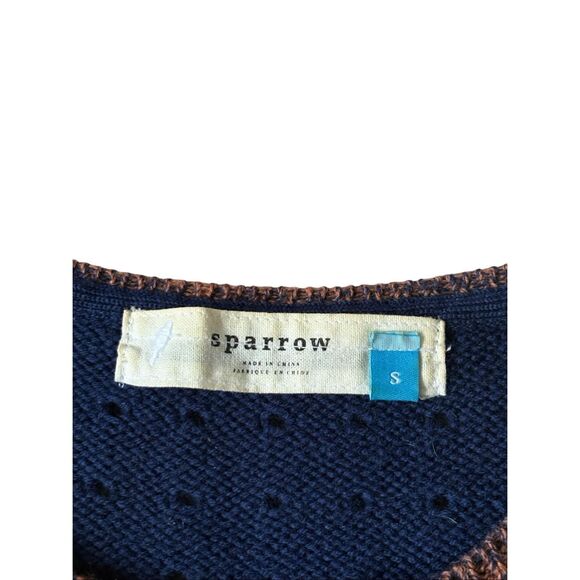 Sparrow Anthropologie Arras Navy Blue Zip Front Cardigan Sweater Wool Mohair S - Picture 4 of 10